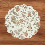 VIDA Autumn and Branches Reversible Round Placemats Set of 4 Persimmon & Green - Image 3