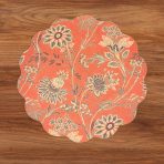 VIDA Autumn and Branches Reversible Round Placemats Set of 4 Persimmon & Green - Image 4