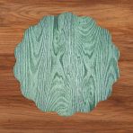 VIDA Fall Trees and Wood Grain Reversible Round Placemats Set of 4 Orange & Green - Image 3