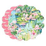 VIDA Everglades and Crocs Reversible Round Placemats Set of 4 Pink & Green - Image 2