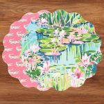VIDA Everglades and Crocs Reversible Round Placemats Set of 4 Pink & Green