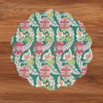 VIDA Laurent and Trellis Reversible Round Placemats Set of 4 Green & White - Image 3