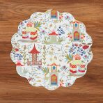 VIDA Pagoda and Carlie Plaid Reversible 15.5 Round Placemats Set of 4 Red & Orange - Image 3
