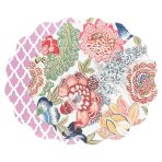 VIDA Eggplant and Pink  Reversible Round Placemats Set of 4 Blue & Pink - Image 2