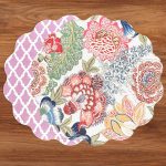 VIDA Eggplant and Pink  Reversible Round Placemats Set of 4 Blue & Pink