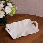 VIDA Sasha Rectangular Tray with Handles White