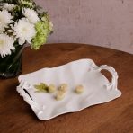 VIDA Sasha Rectangular Tray with Handles White - Image 3