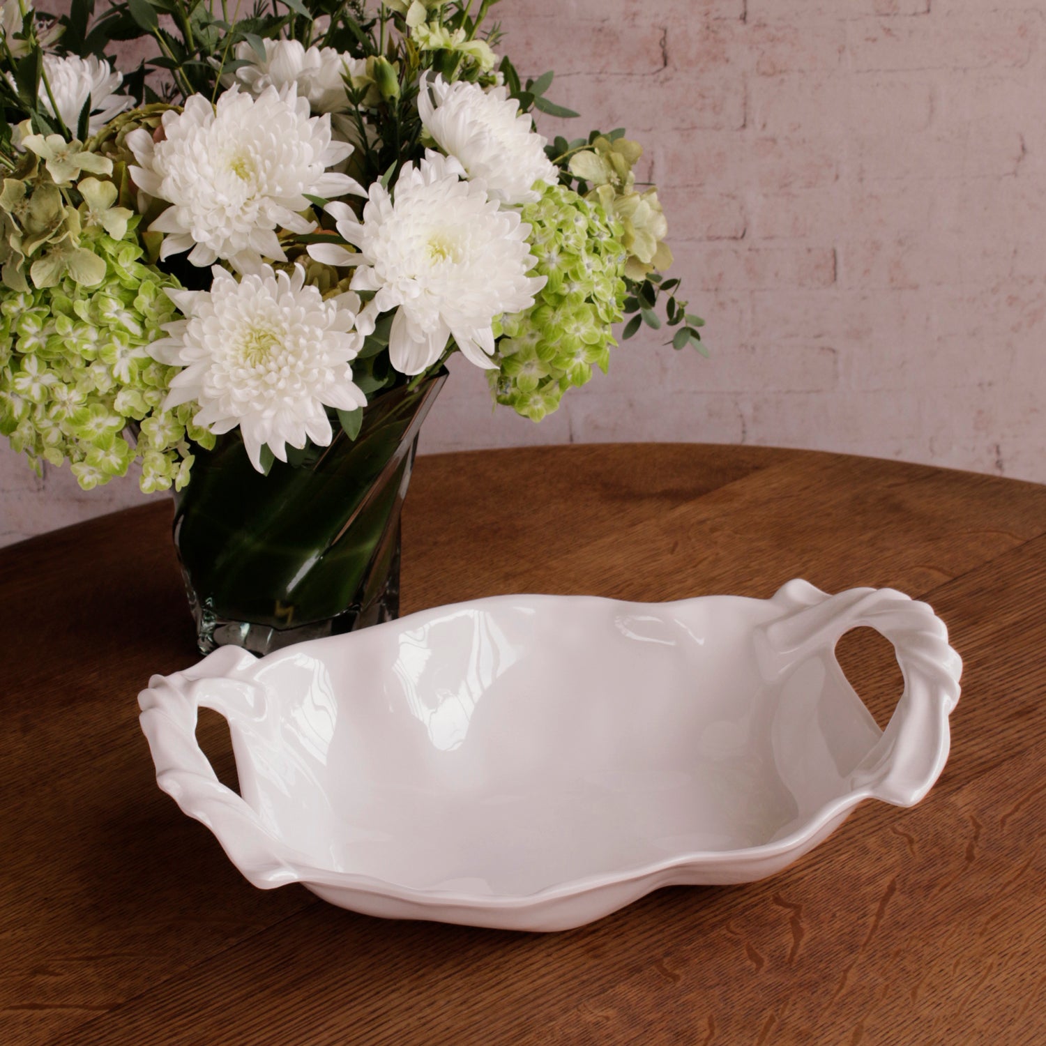 3273 VIDA Sasha Medium Bowl with Handles White - Image 1