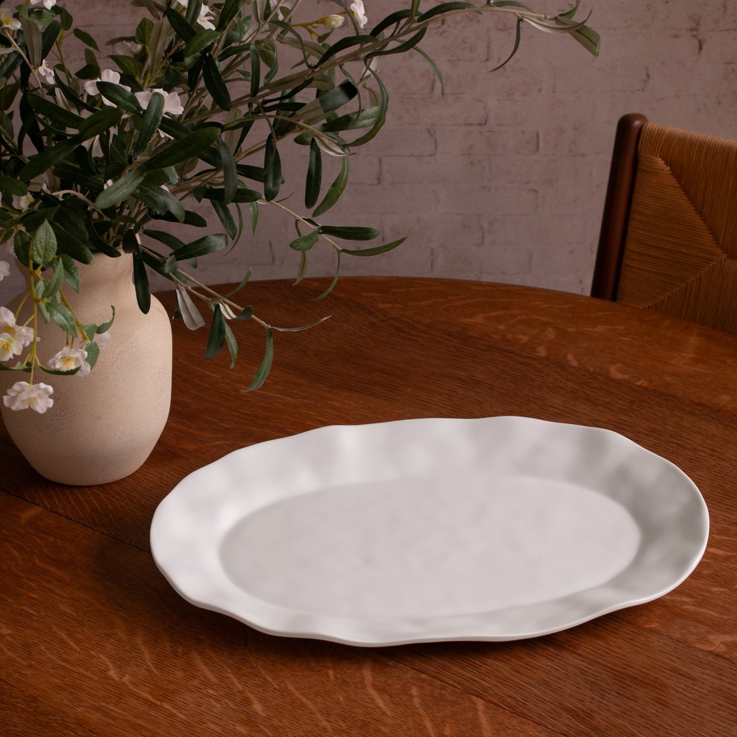 3276 VIDA Nube Large Oval Platter (White) - Image 1