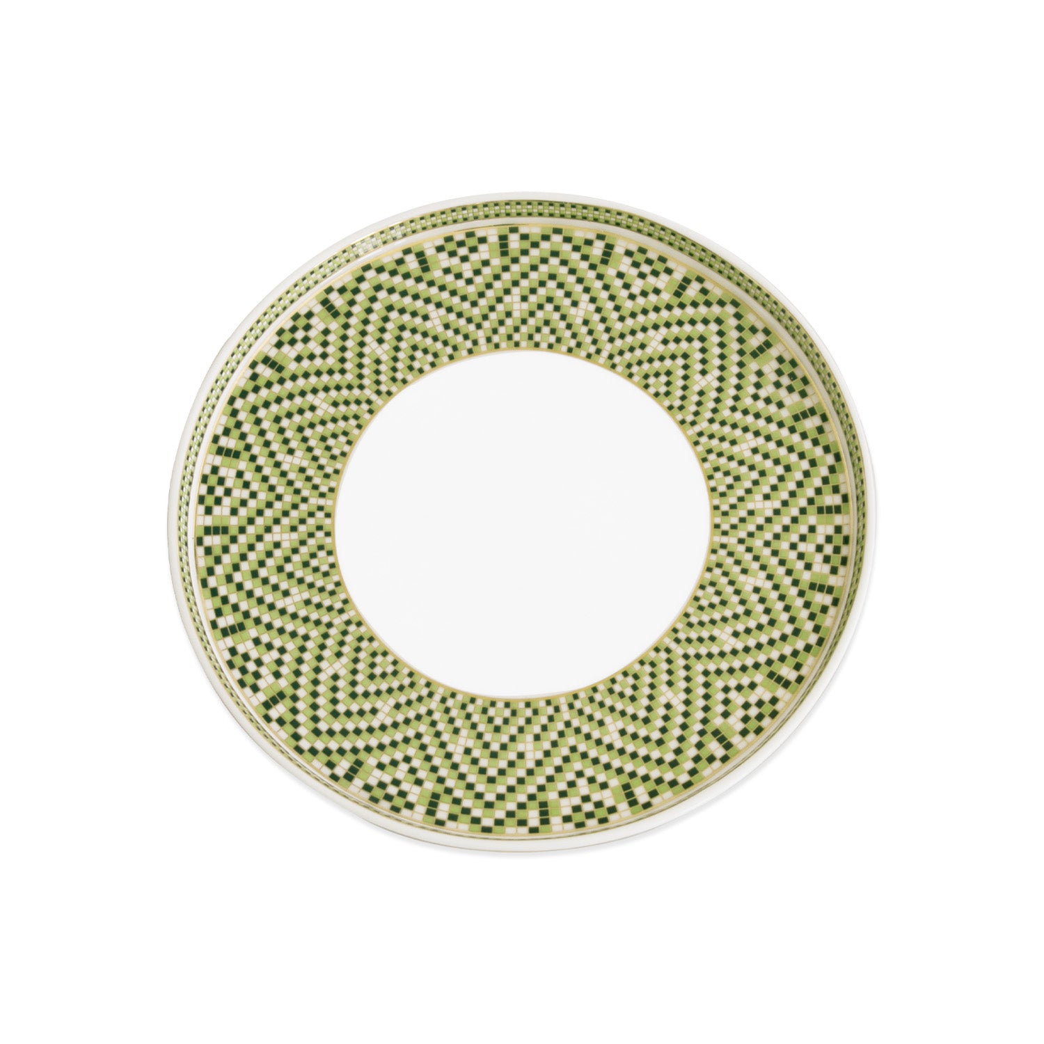 3280_1 CERAMIC Ravenna Salad Plate Set of 4 Green & Gold - Image 1