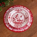 VIDA Faenza 11" Dinner Plate Set of 4 White and Red