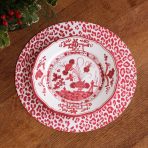 VIDA Faenza 11" Dinner Plate Set of 4 White and Red - Image 3