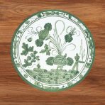 VIDA Faenza and Leopard Reversible Round Placemats Set of 4 White & Green - Image 3