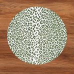 VIDA Faenza and Leopard Reversible Round Placemats Set of 4 White & Green - Image 4