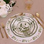 VIDA Faenza 9" Salad Plate Set of 4 White and Green - Image 3