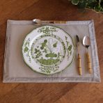 VIDA Faenza 9" Salad Plate Set of 4 White and Green - Image 4