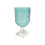 FINAL SALE - GLASS Eclat Small Hurricane Pale Blue & Clear - Image 2