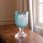FINAL SALE - GLASS Eclat Small Hurricane Pale Blue & Clear - Image 6