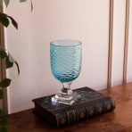 FINAL SALE - GLASS Eclat Small Hurricane Pale Blue & Clear - Image 4