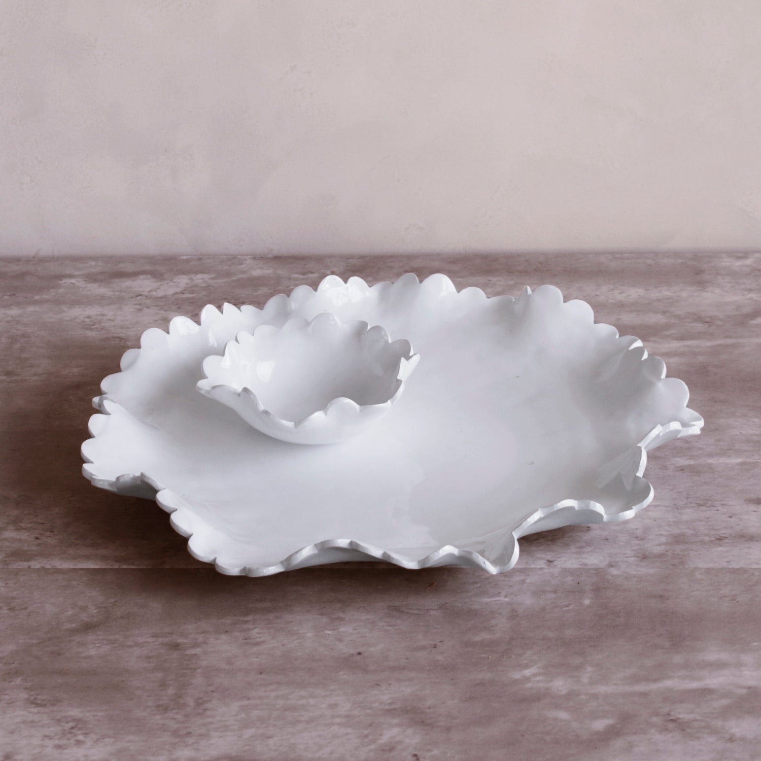 3320_1_dd80f47e-6455-4f46-bbc1-3d5d7b045856 VIDA Colette Round Platter with Mini Dip Bowl (White) - Image 1