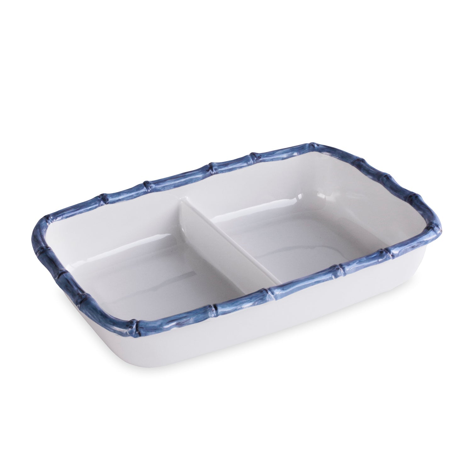3336_2_21043163-25c0-403c-9f8e-e0e483334882 VIDA Bamboo Double Casserole (White and Blue) - Image 1