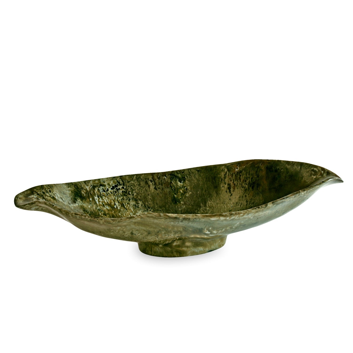 3369_2_ee724061-f7d6-417b-94f0-1280edfc179f RESIN Malachite Medium Oval Bowl (Green) - Image 1