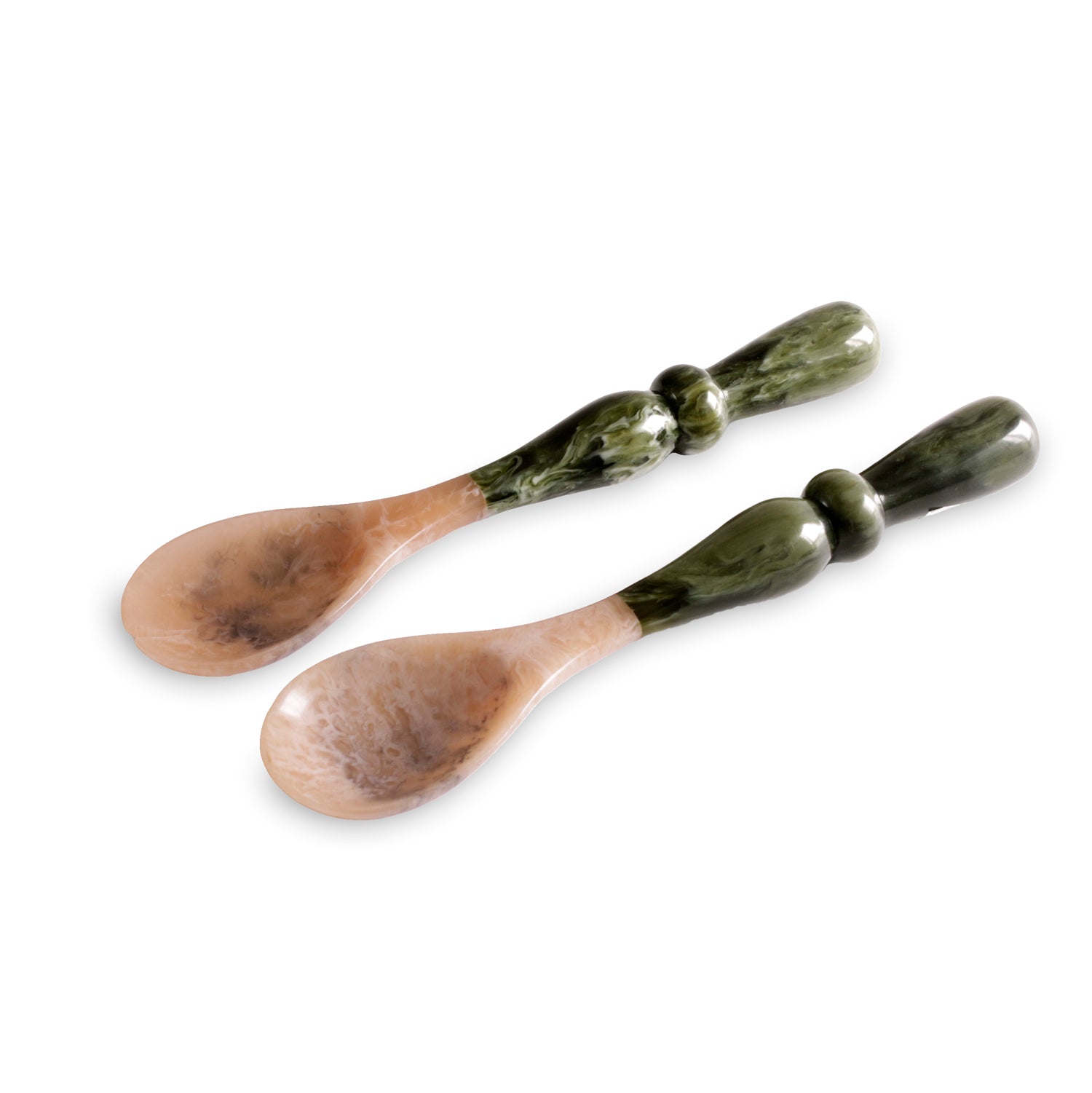 3371_2_0bd37783-d370-4053-9bf4-503b583f0b12 RESIN Malachite Salad Servers (Green) - Image 1