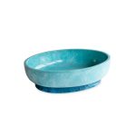 RESIN Rio Large Oval Bowl with Base (Turquoise and Blue)
