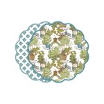 VIDA Pagoda and Lattice Reversible Placemats Set of 4 (Blue and Green)