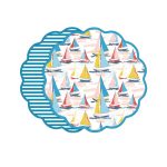 VIDA Sailboats and Stripes Reversible Placemats Set of 4 (Multi)