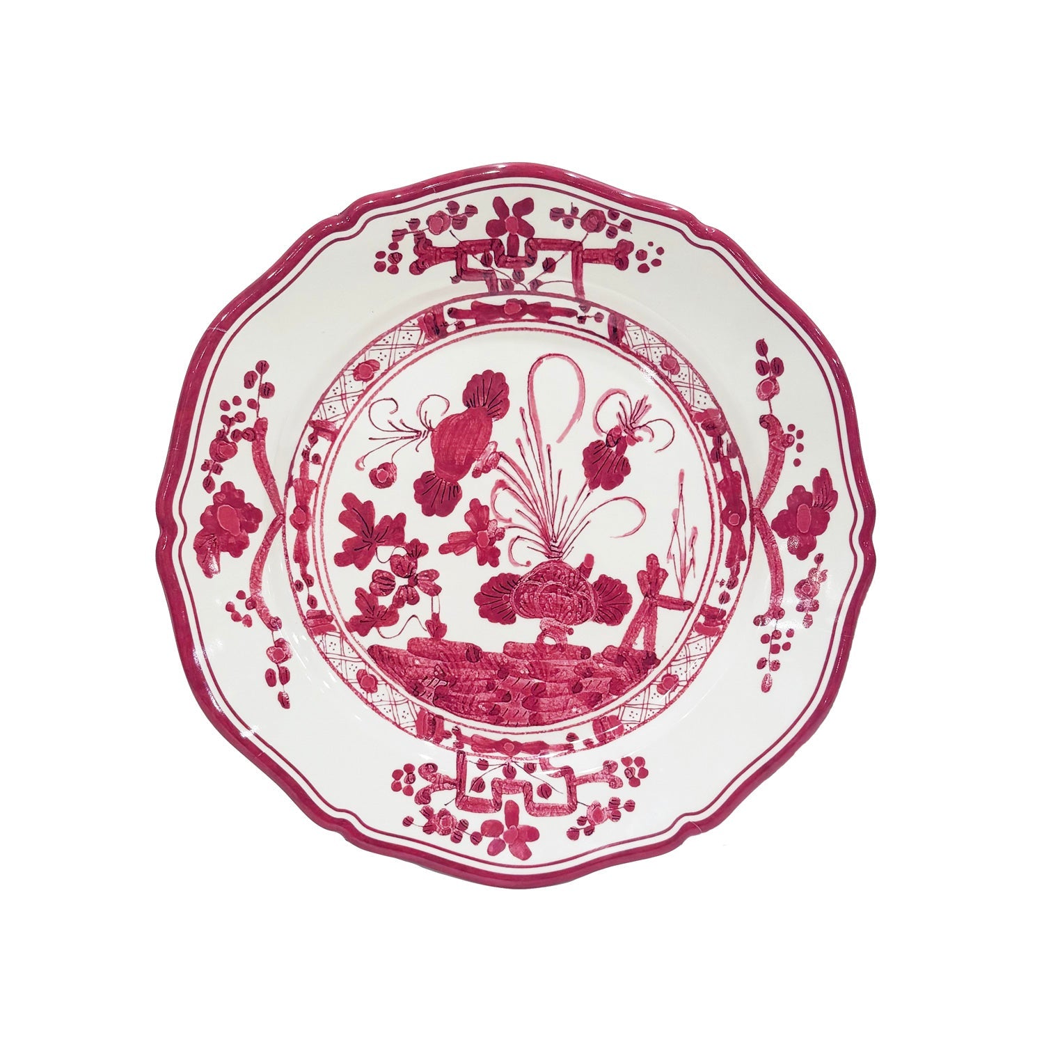 3418_2_1b7ec898-74a0-4a4a-bab0-a225b1dd68b9 VIDA Faenza 9" Salad Plate Set of 4 (Deep Pink and White) - Image 1