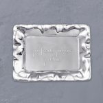 GIFTABLES Vento Rectangular Engraved Tray "good friends, good wine, good times"