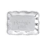 GIFTABLES Organic Pearl Rectangular Engraved Tray - girlfriends, giggles, gratitude - Image 2