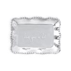 GIFTABLES Organic Pearl Rectangular Engraved Tray - love you a lot - Image 2