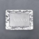 GIFTABLES Vento Rectangular Engraved Tray- XOXO