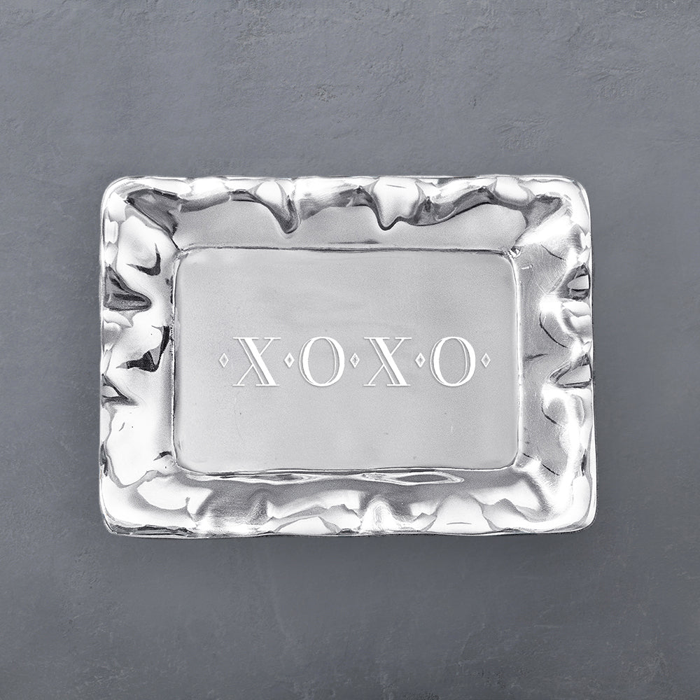 7358_Unstyled_CC GIFTABLES Vento Rectangular Engraved Tray- XOXO - Image 1