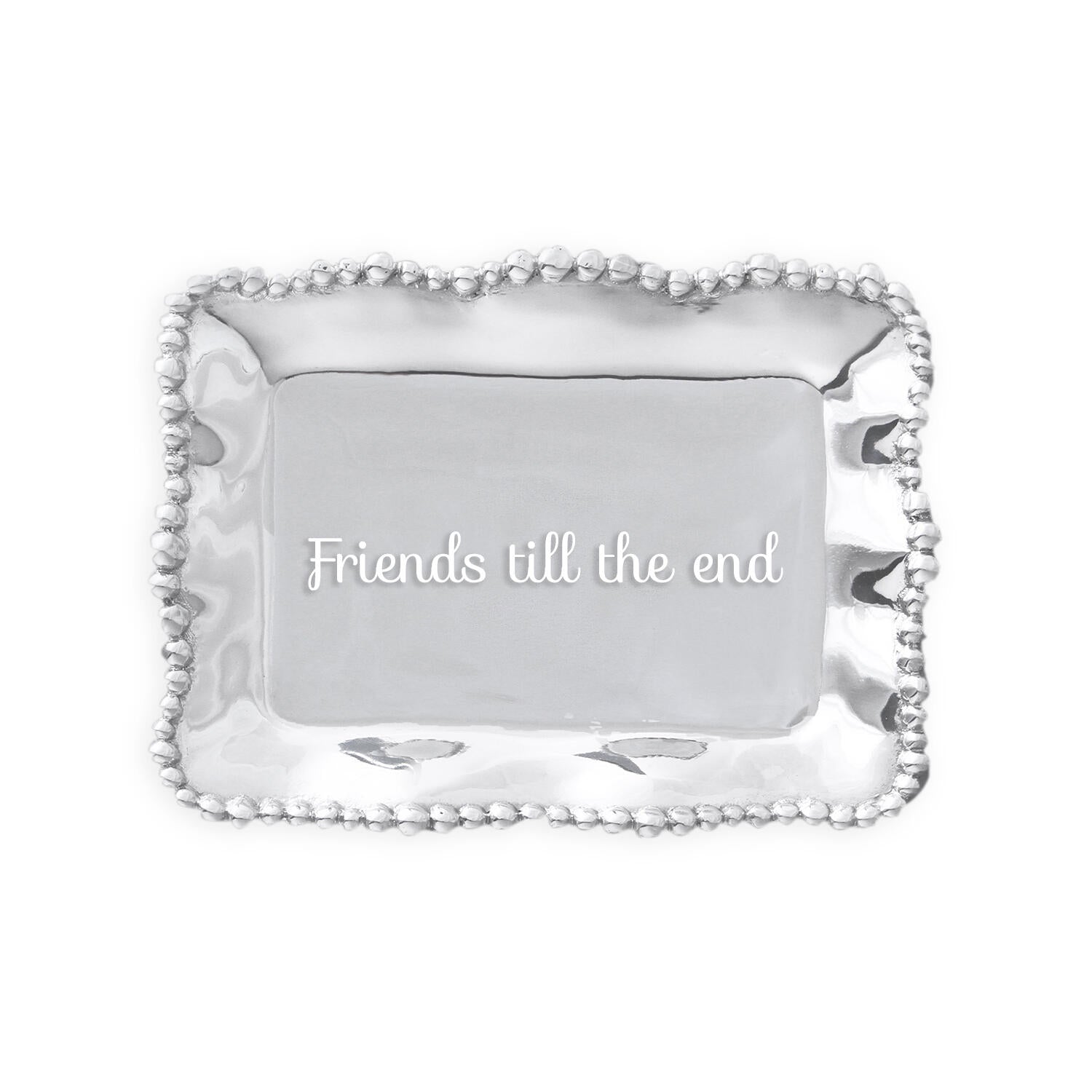 7359_1 GIFTABLES Organic Pearl Rectangular Engraved Tray - Friends till the end - Image 1
