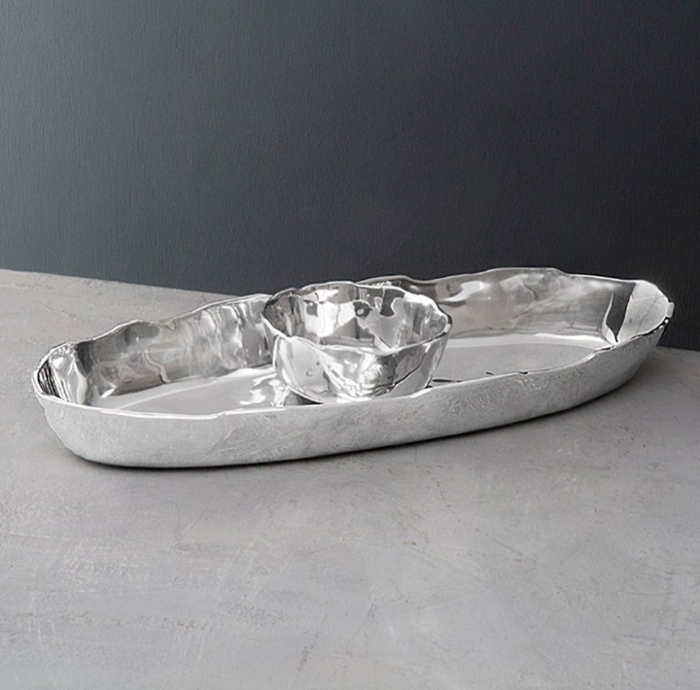 7393_lg SOHO Brooklyn Deep Oval Chip & Dip - Image 1