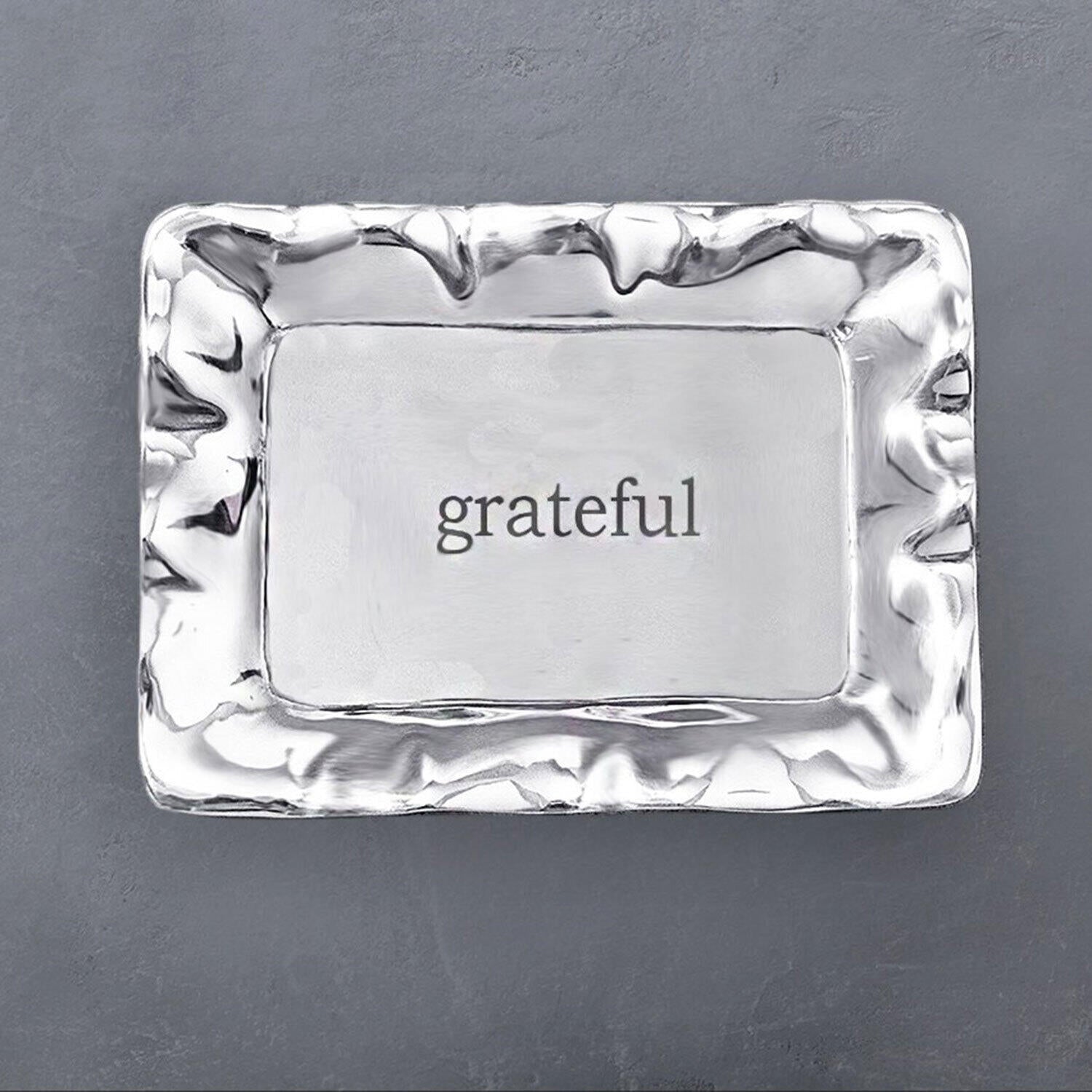 7414 GIFTABLES Vento Rectangular Engraved Tray ("grateful") - Image 1