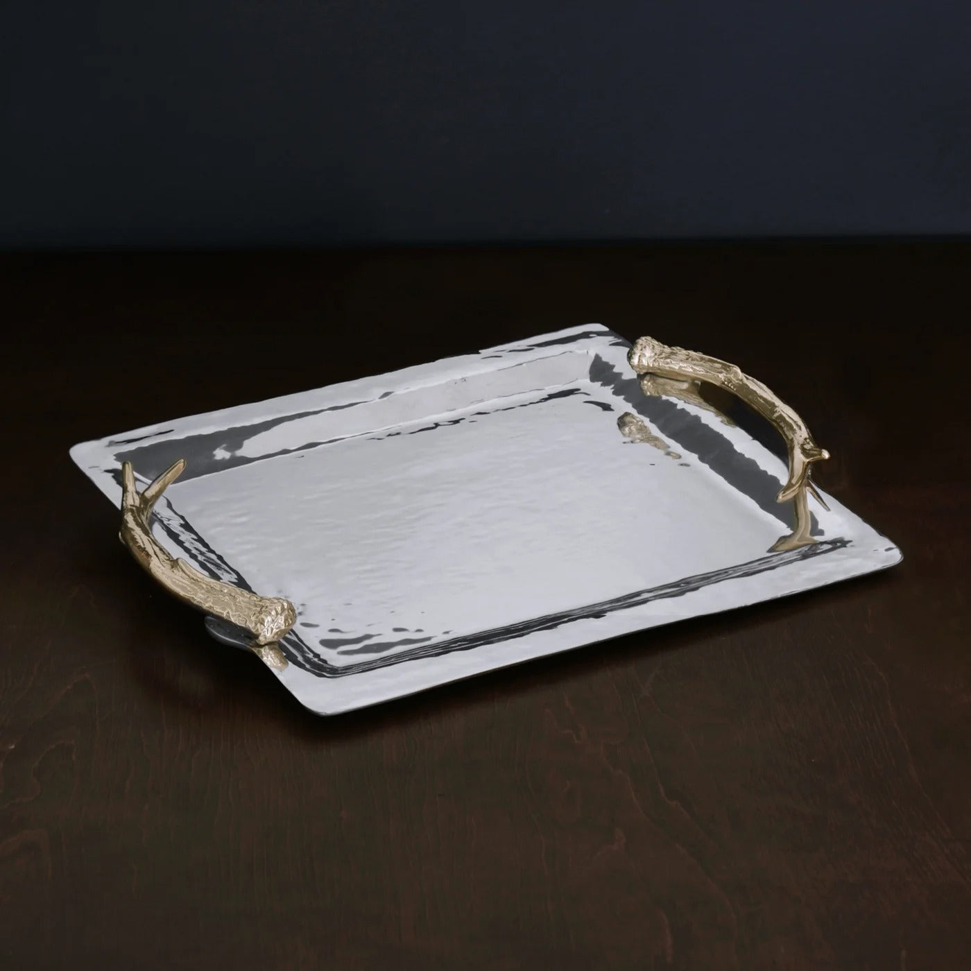 7980_lg WESTERN Antler Emerson Large Tray with Gold Handles - Image 1