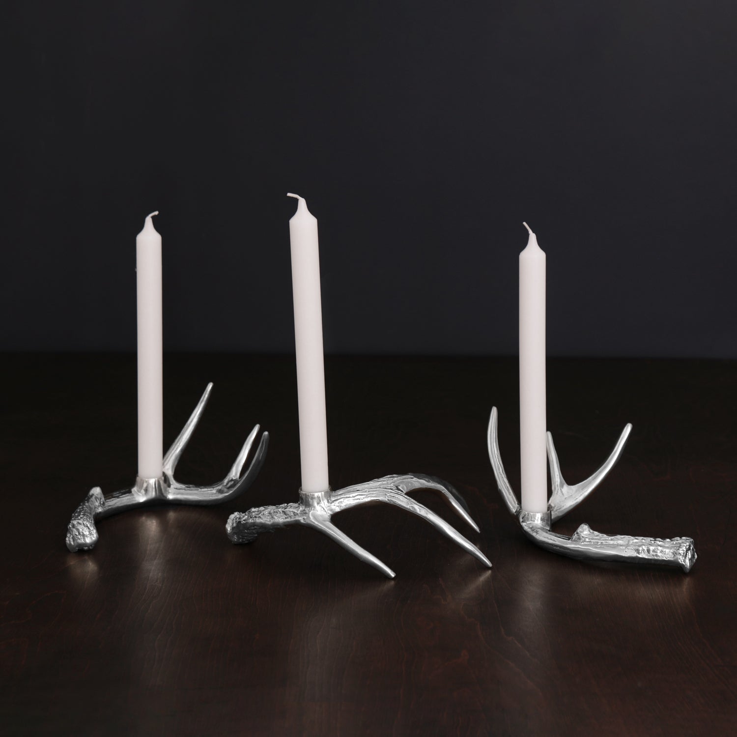 7985_2 WESTERN Antler Candlestick Set of 3 - Image 1