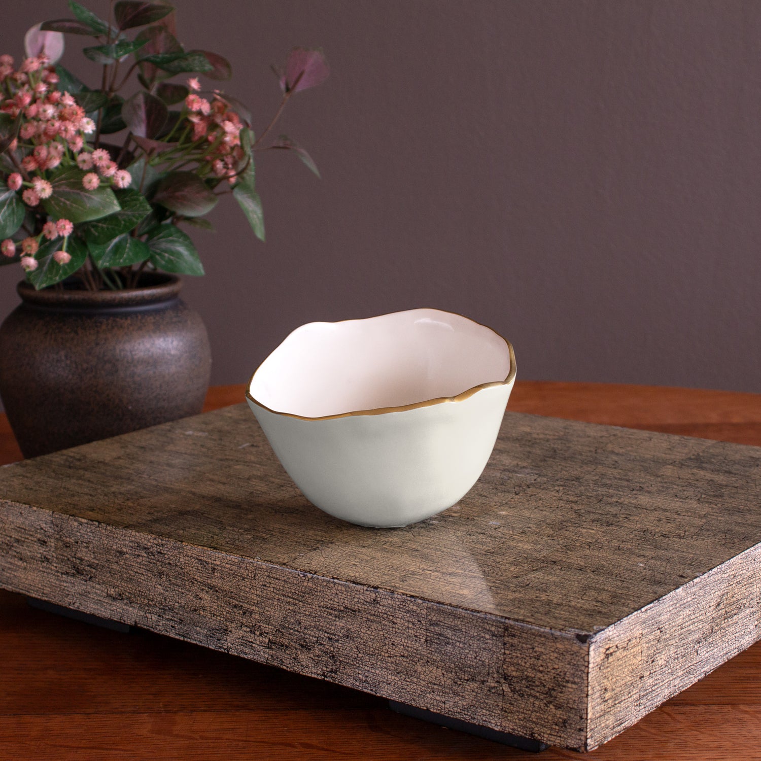 8492_2 ENCANTO Osaka Small Bowl (Cream and White) - Image 1