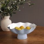 ENCANTO Carola Large Pedestal (Periwinkle and White)