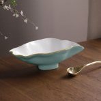 ENCANTO Claire Small Oval Bowl with Spoon (Turquoise, White and Gold) - Image 5