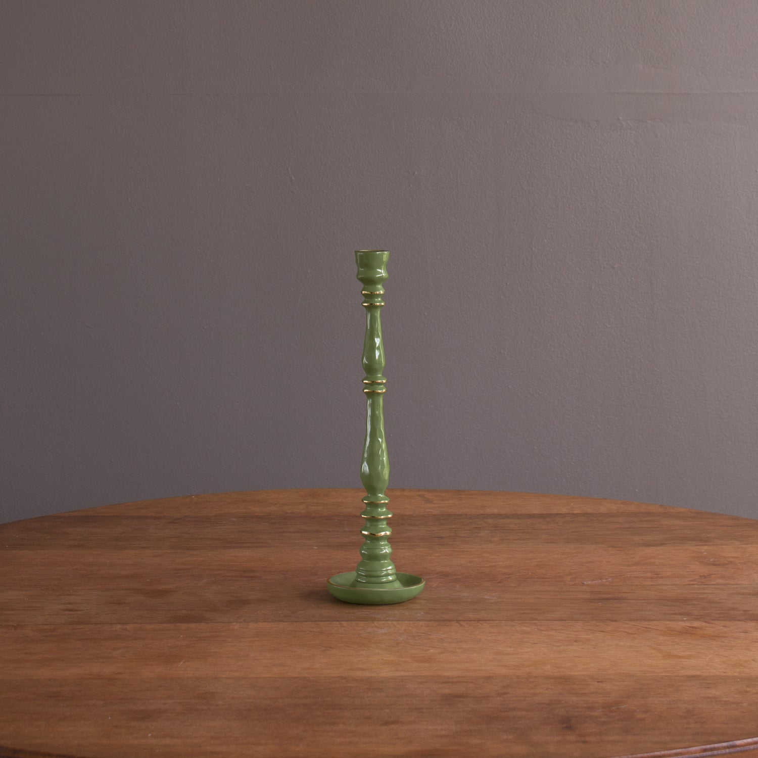 8672_f4774b3e-e917-48a1-9456-8800b8d1f1e1 ENCANTO Crosby Small Candlestick Holder (Leaf Green) - Image 1