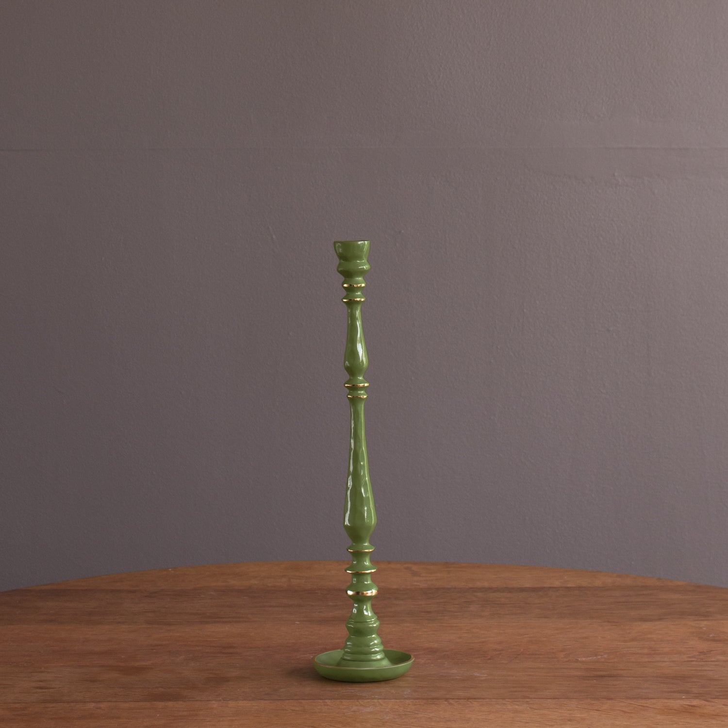 8673_973e3179-9c85-4980-b4c9-8192b37f2bb1 ENCANTO Crosby Medium Candlestick Holder (Leaf Green) - Image 1