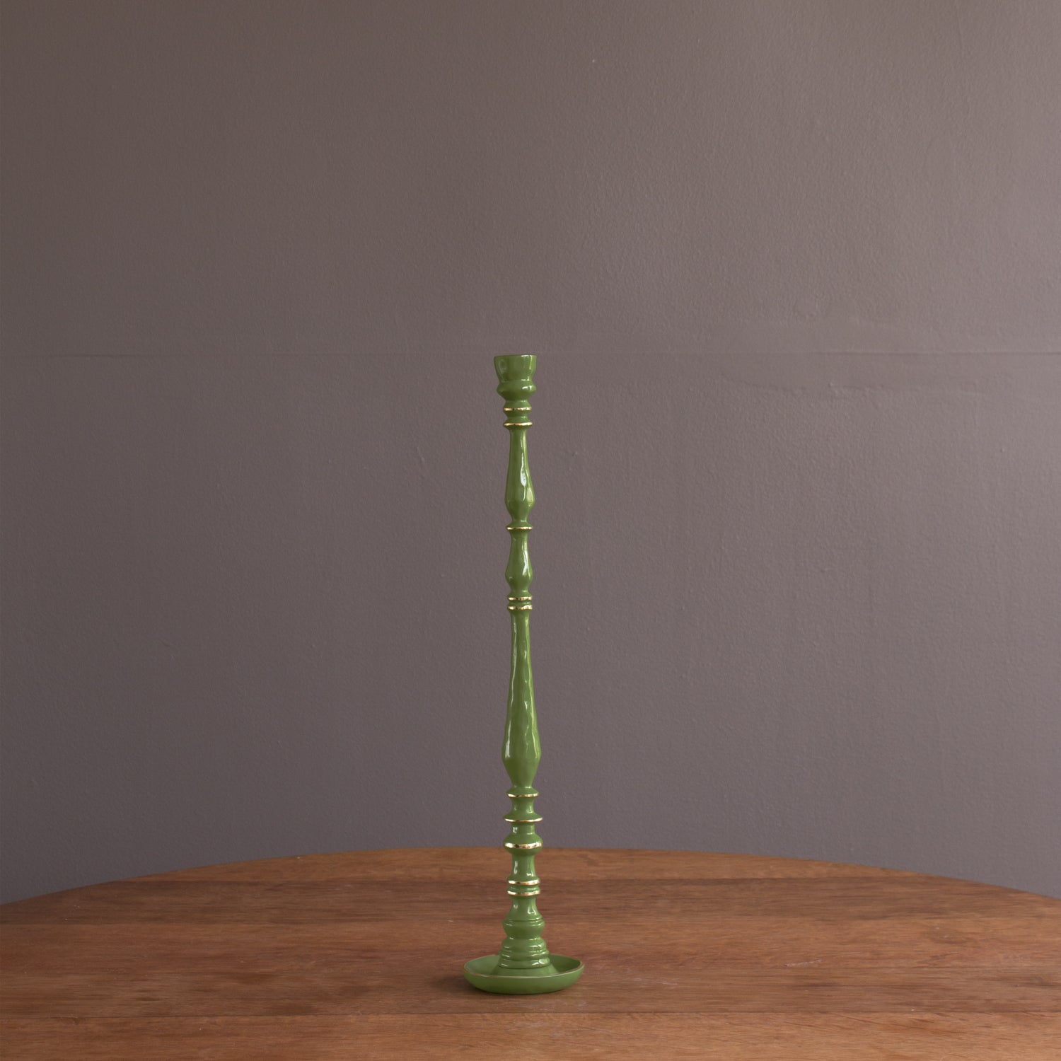 8674_0dfcef23-c3b1-4759-ab05-8aedf82fb84d ENCANTO Crosby Large Candlestick Holder (Leaf Green) - Image 1