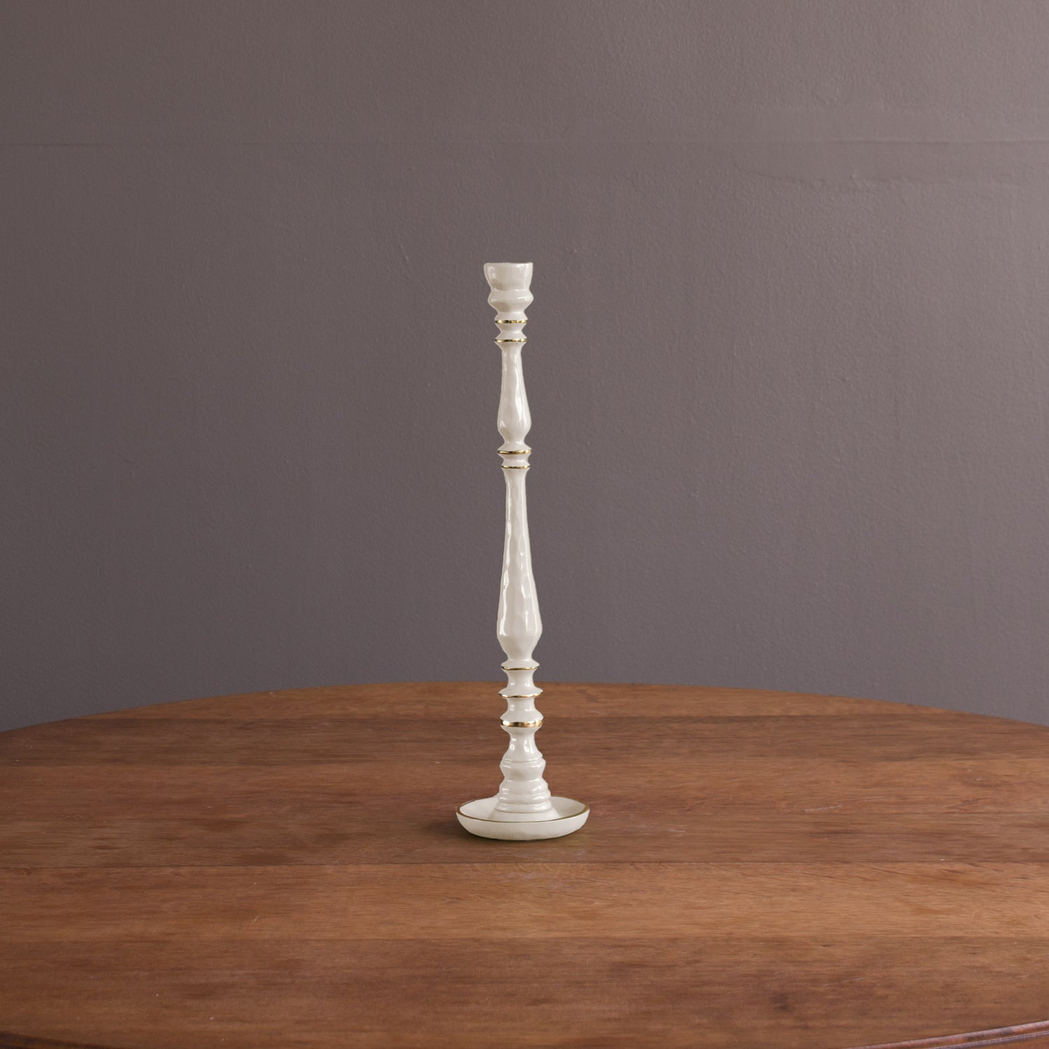 8676_6c522fda-5039-49df-b65e-84109dfdbd5d ENCANTO Crosby Medium Candlestick Holder (Cream) - Image 1