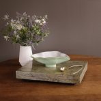 ENCANTO Claire Small Oval Bowl with Spoon (Pistachio, White and Gold) - Image 4