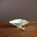 ENCANTO Claire Small Oval Bowl with Spoon (Pistachio, White and Gold) - Image 3